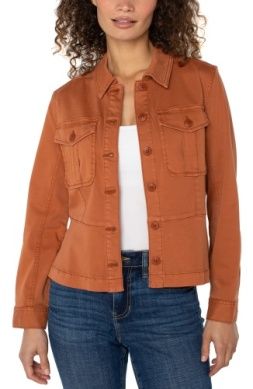 Peplum Hem Trucker Jacket