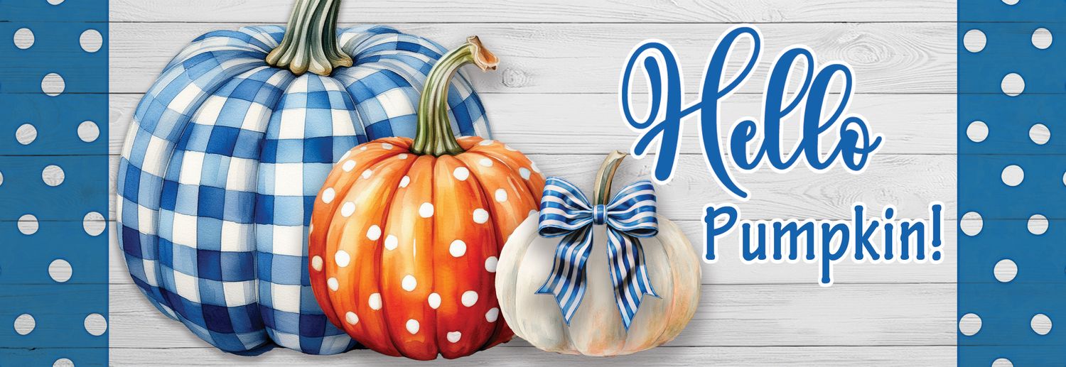 Signature Sign-Gingham Pumpkin Stack