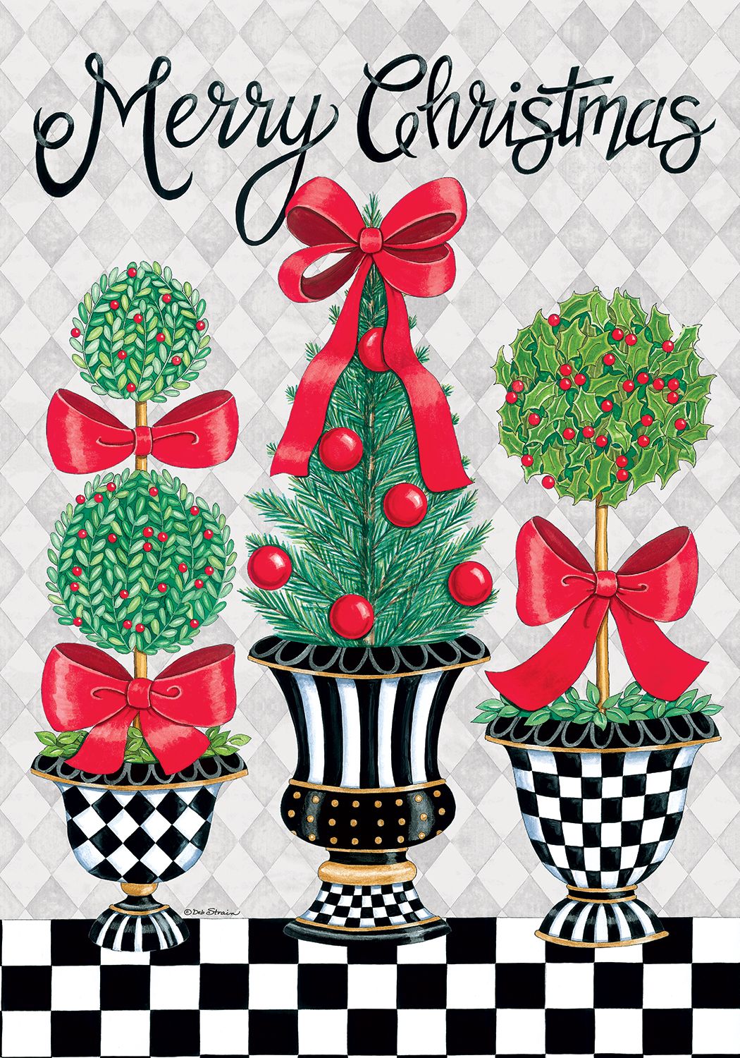 Christmas Topiary Large Flag