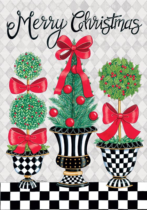 Christmas Topiary Large Flag