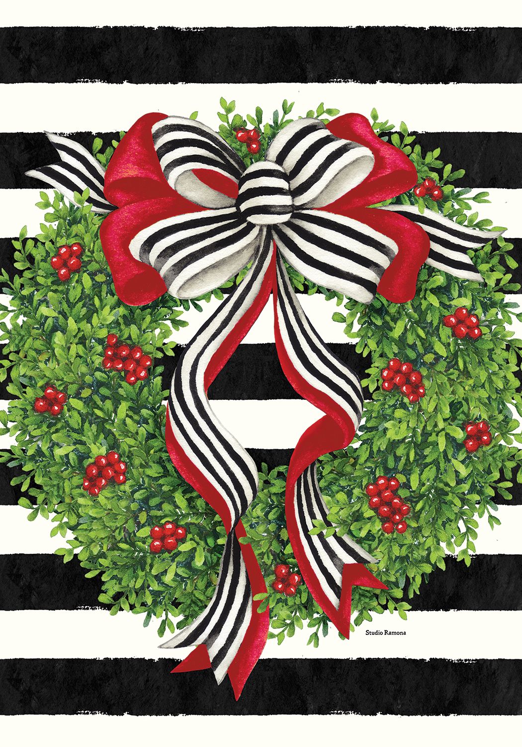 Holiday Stripes Large Flag