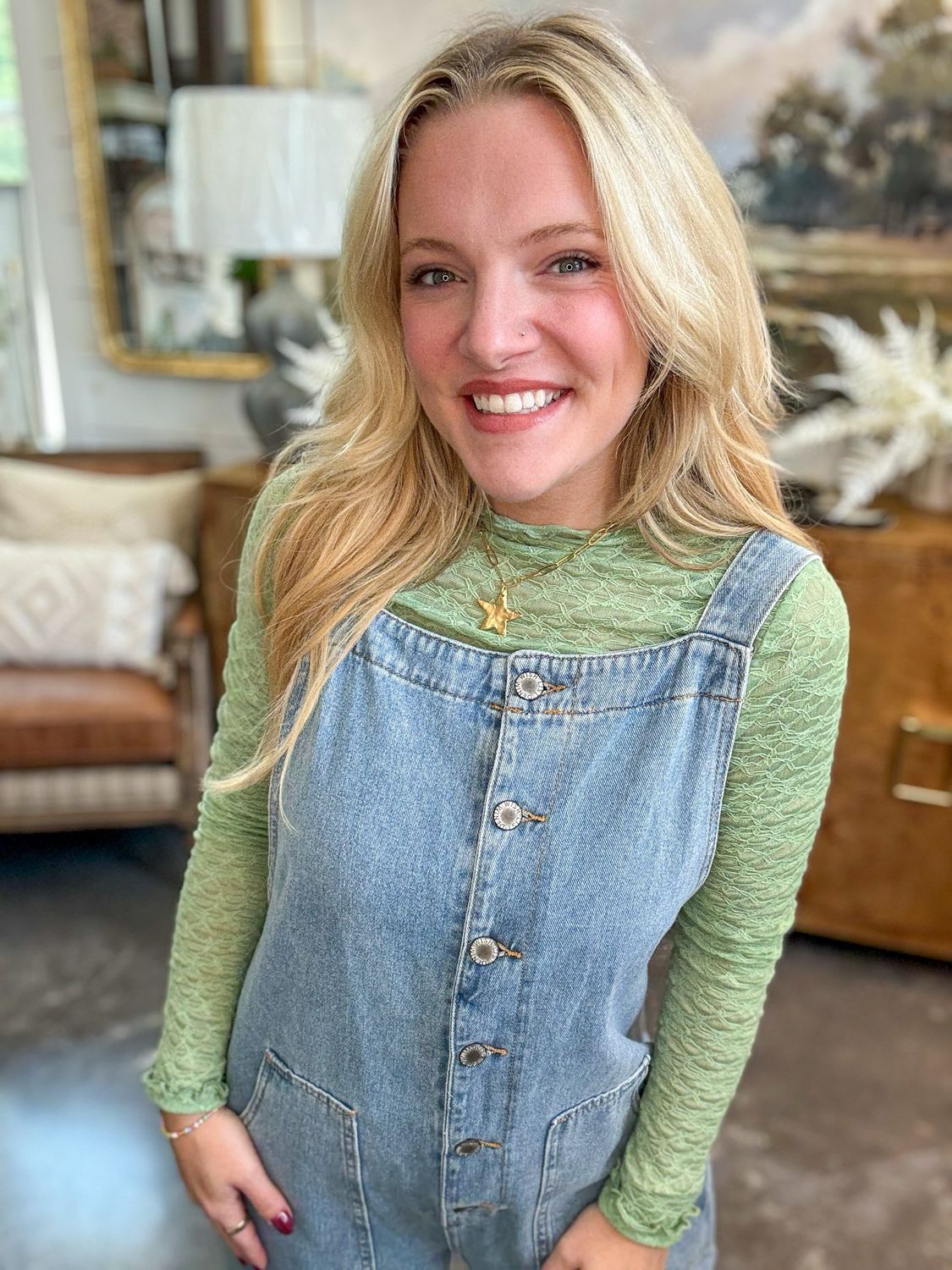 RD Sage Lace Top