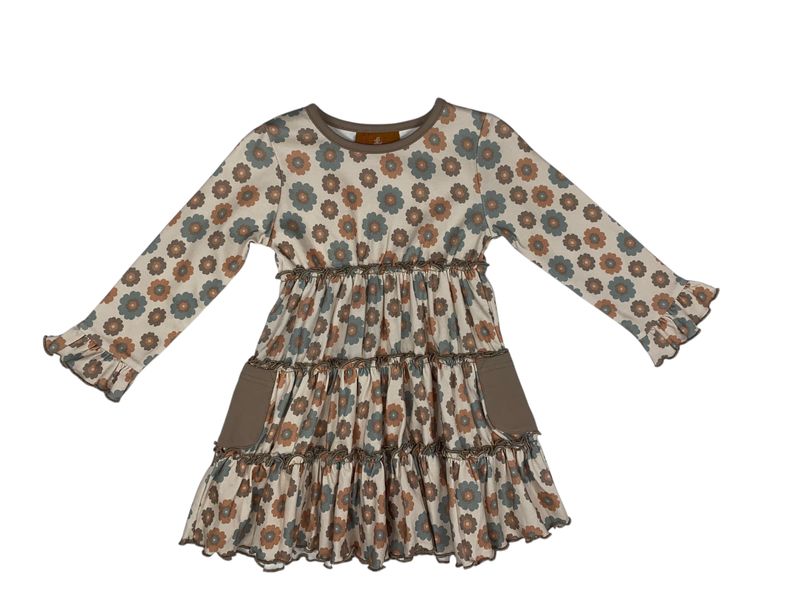 CH Mocha Floral Layered Dress