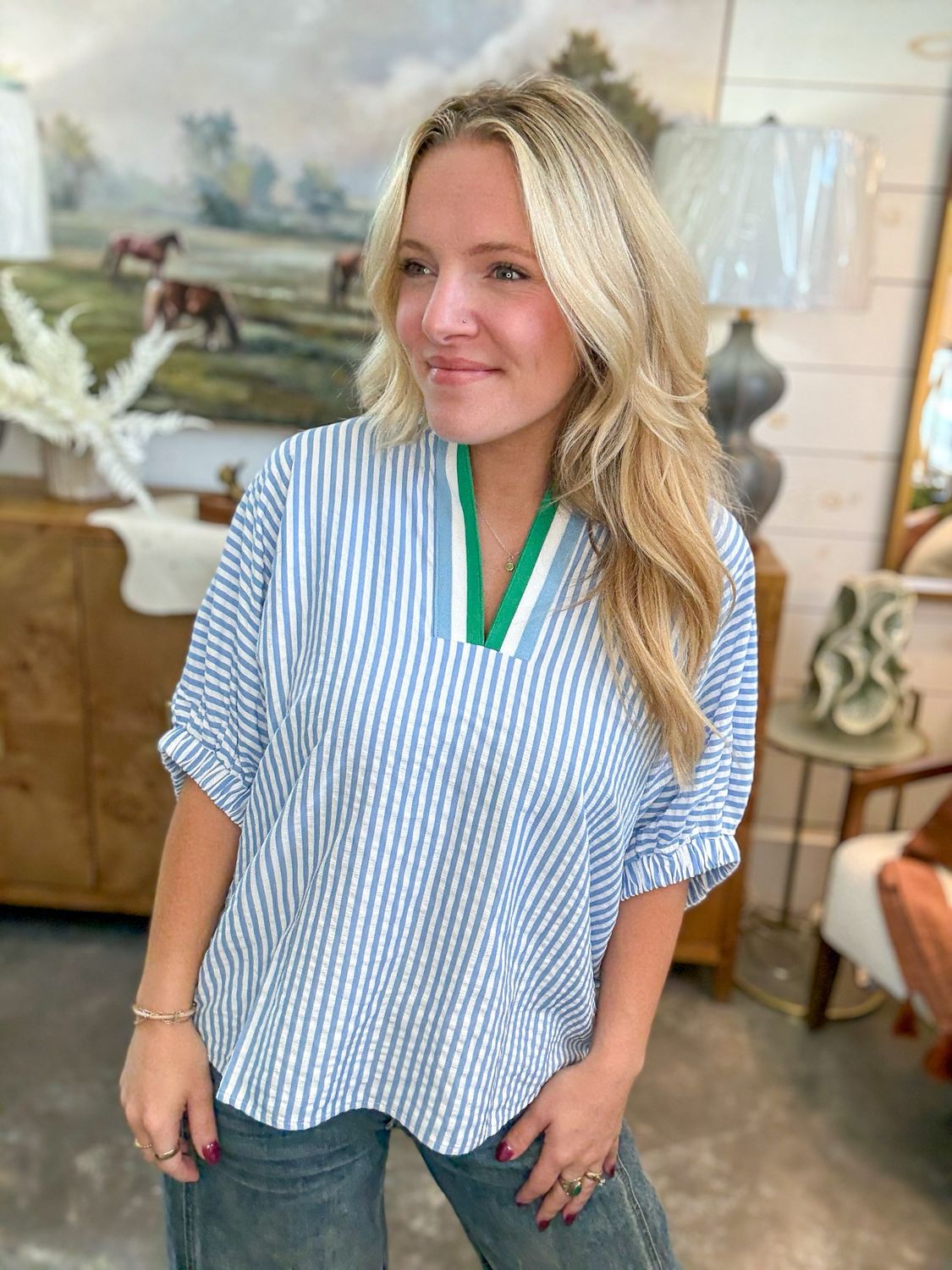 Classic Stripe Collar Top