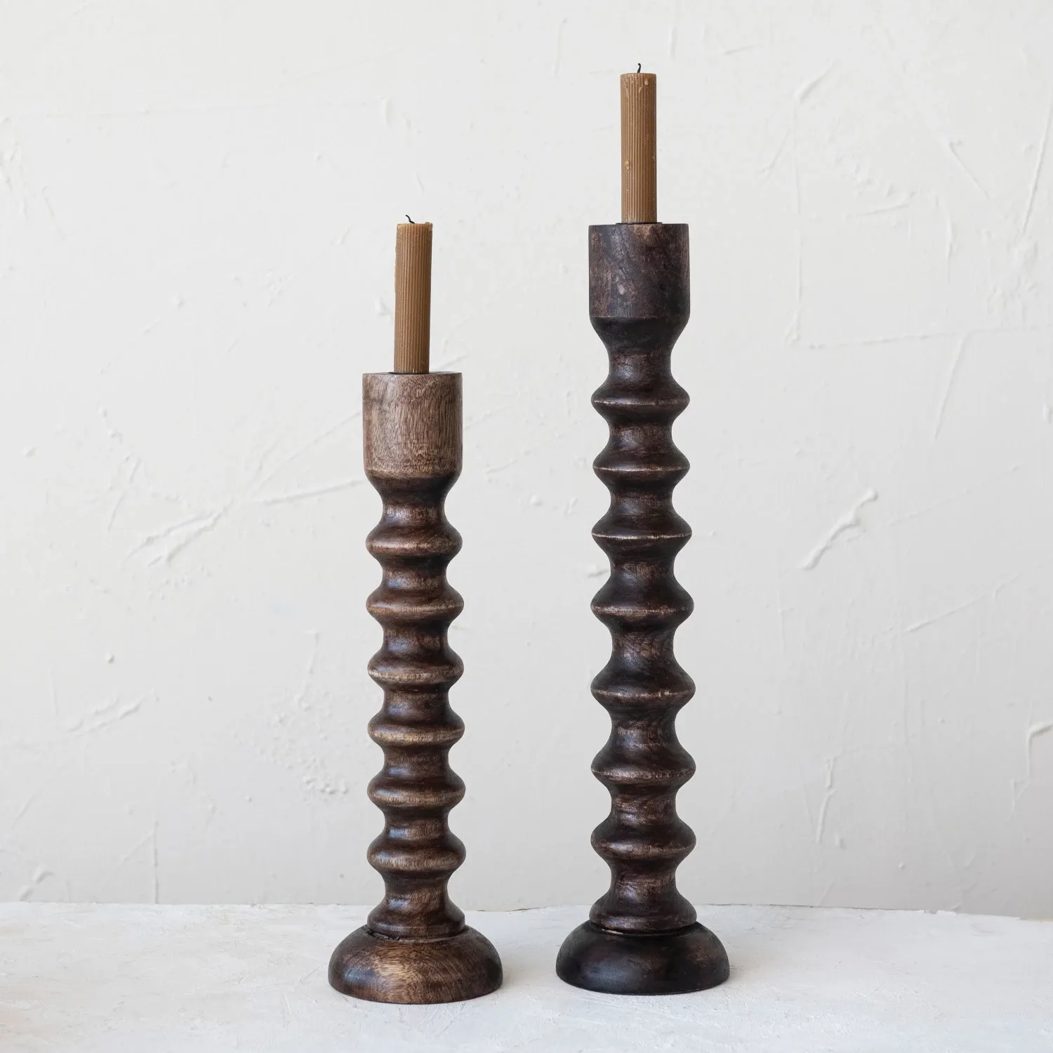 DF7060-Mango Wood Taper Holder-Walnut