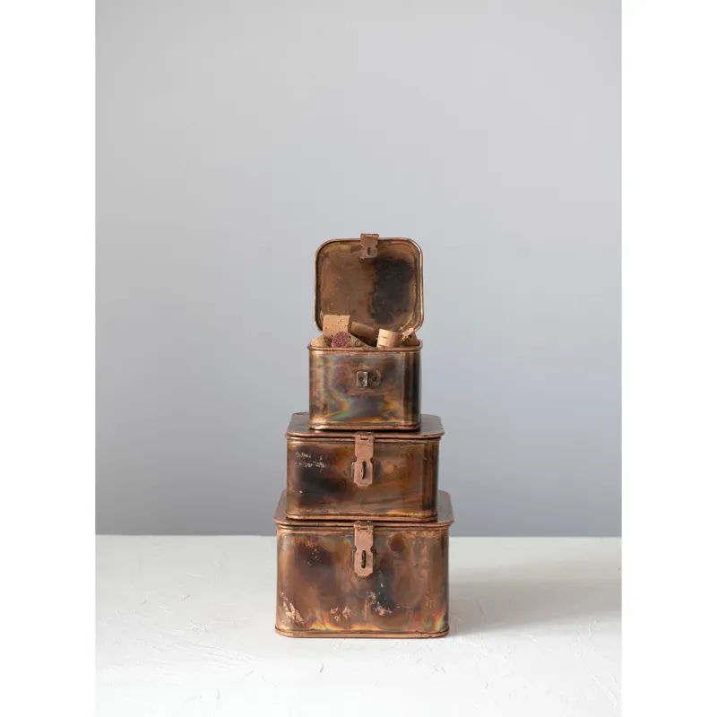 DF8093-LG Copper Decorative Metal Boxes