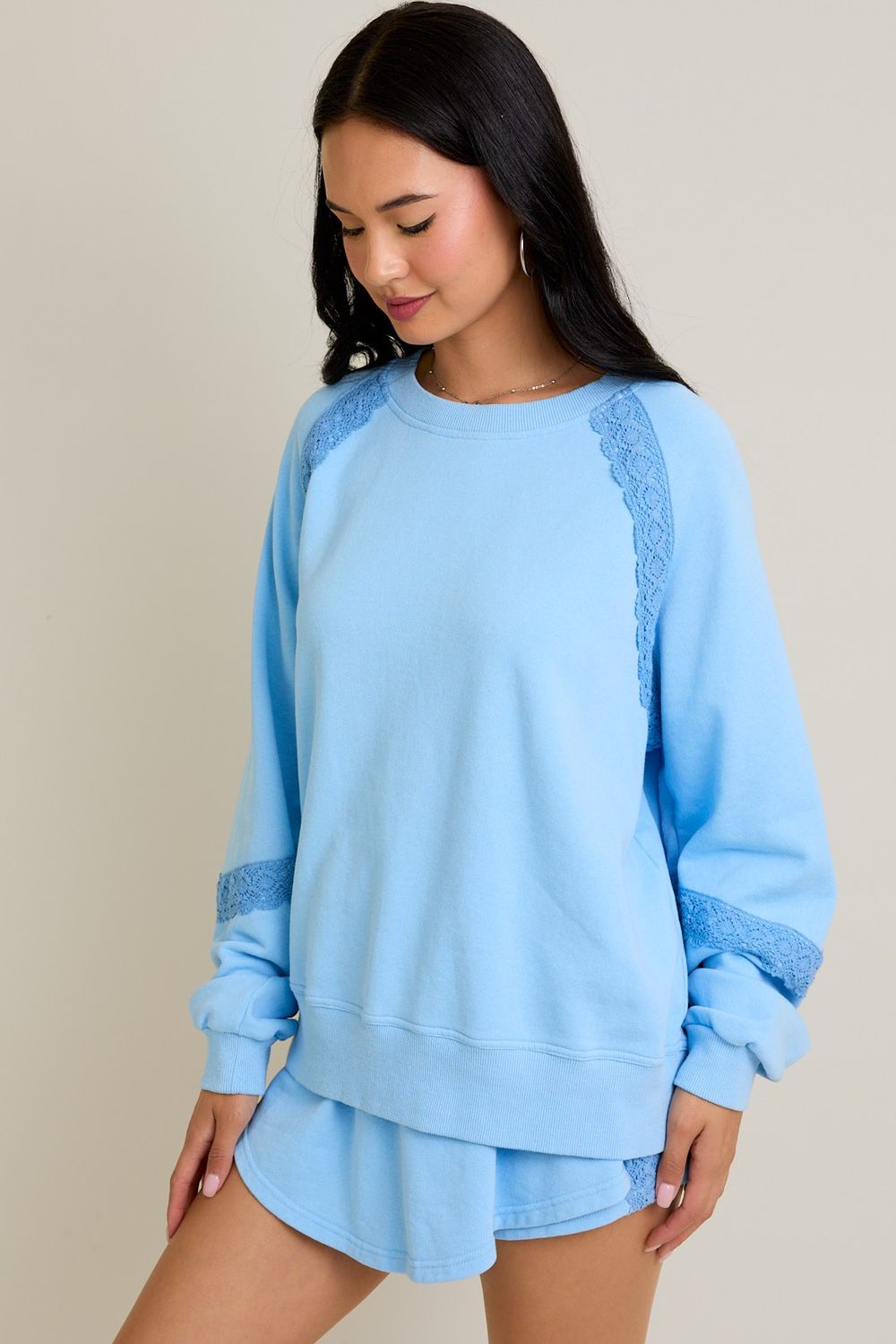 Blue Skies Lace Trim Set