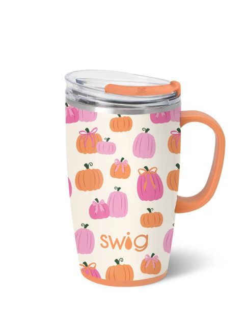 Pumpkins + Bows 18oz Travel Mug