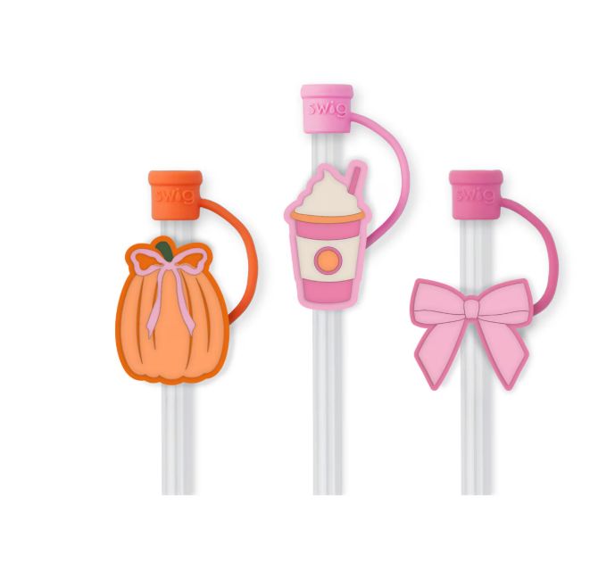 Pumpkins + Bows Straw Topper Set