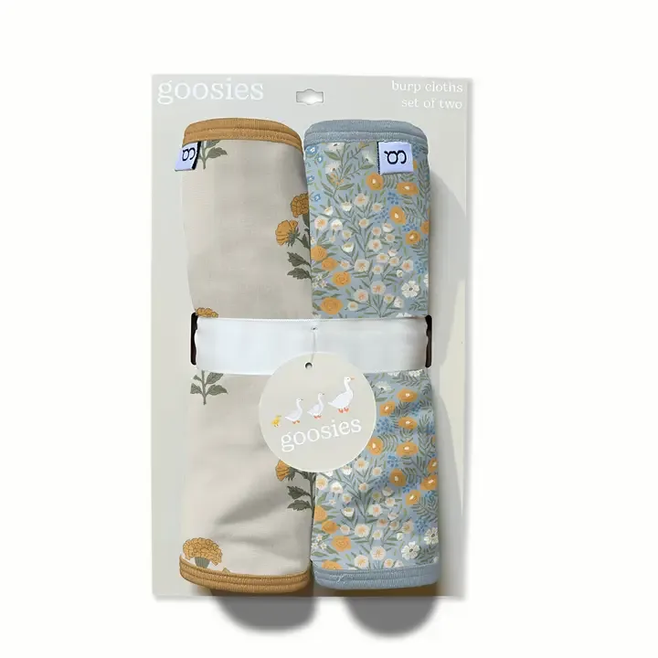 Marigold Block Print-Burp Cloth Set