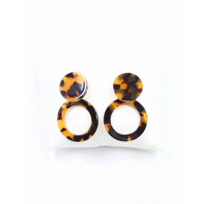 Bentlee Circle Drop Earring Tortoise