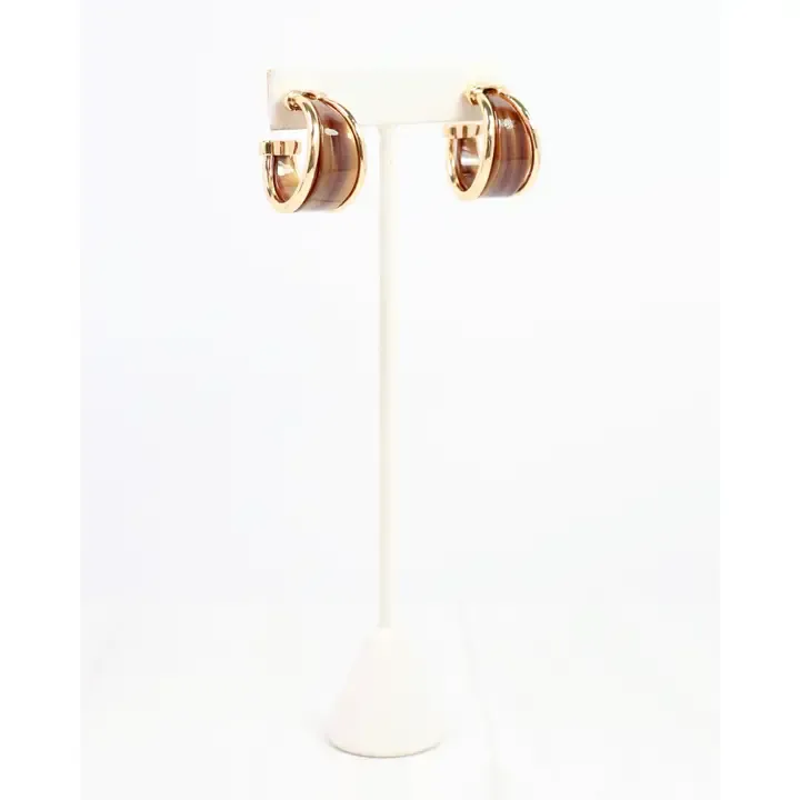 Daphne Gold Trimmed Hoop Brown