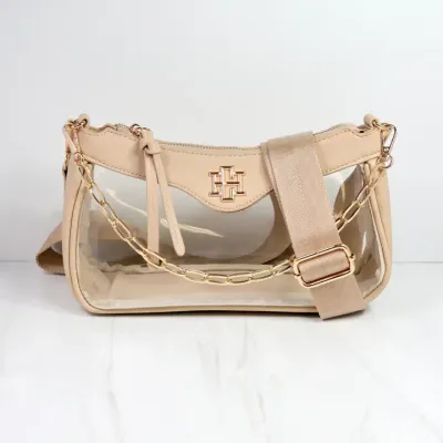 Cassidy Clear Crossbody Nude