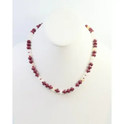 Ellison Stone Necklace Maroon White