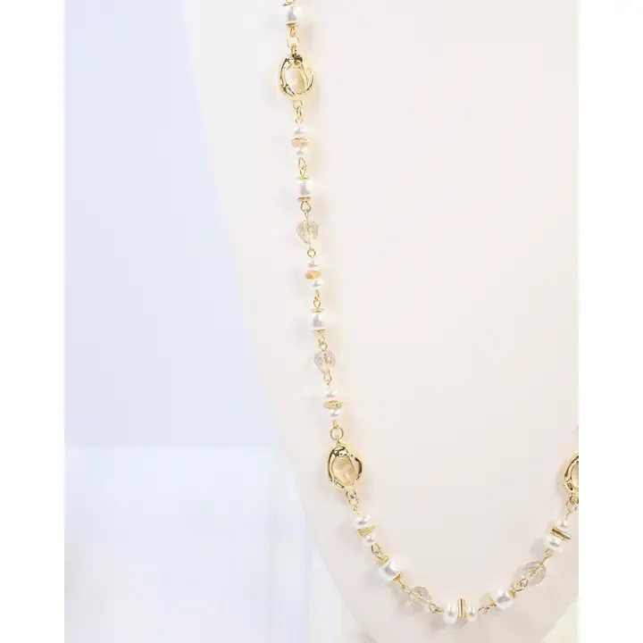 Fairbanks Long Glass Beaded Necklace