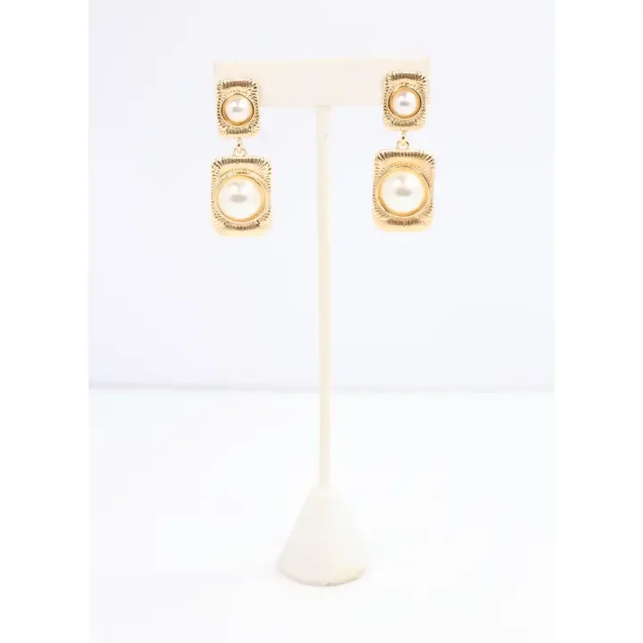 Giovonnie Pearl Drop Earring Gold