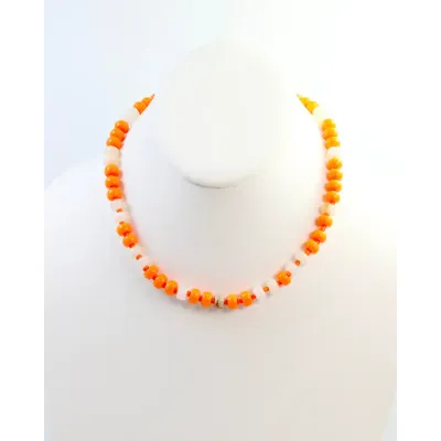 Ellison Stone Necklace Orange White