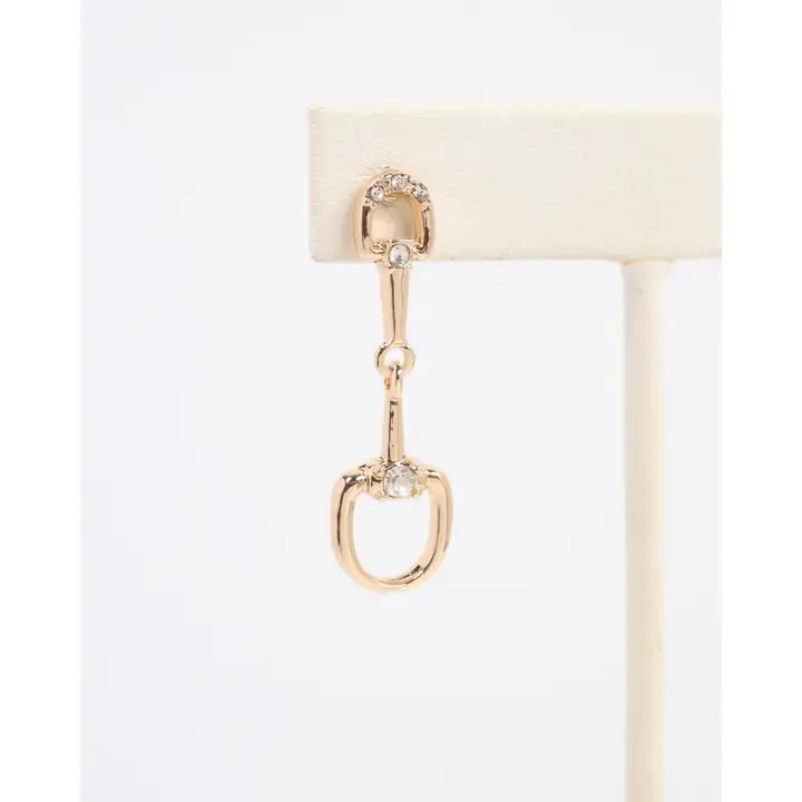 Haney Horsebit Drop Earring Gold