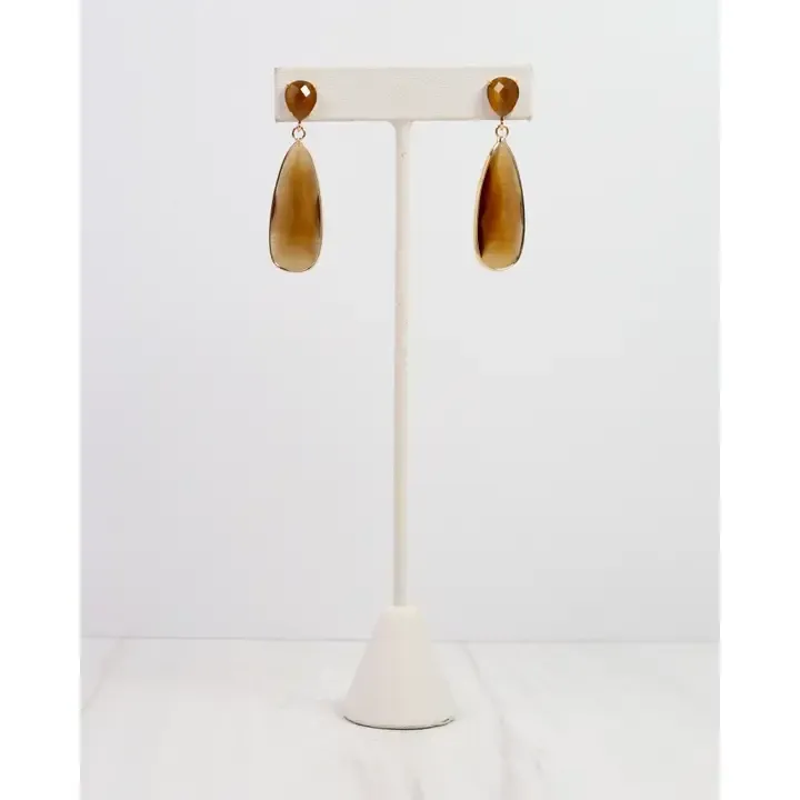Jonsey Dangle Post Earring Brown