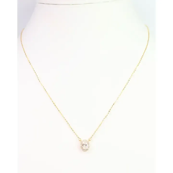 Knightbridge Crystal Necklace-Gold