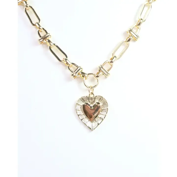 Lance Heart Pendant Necklace-Gold
