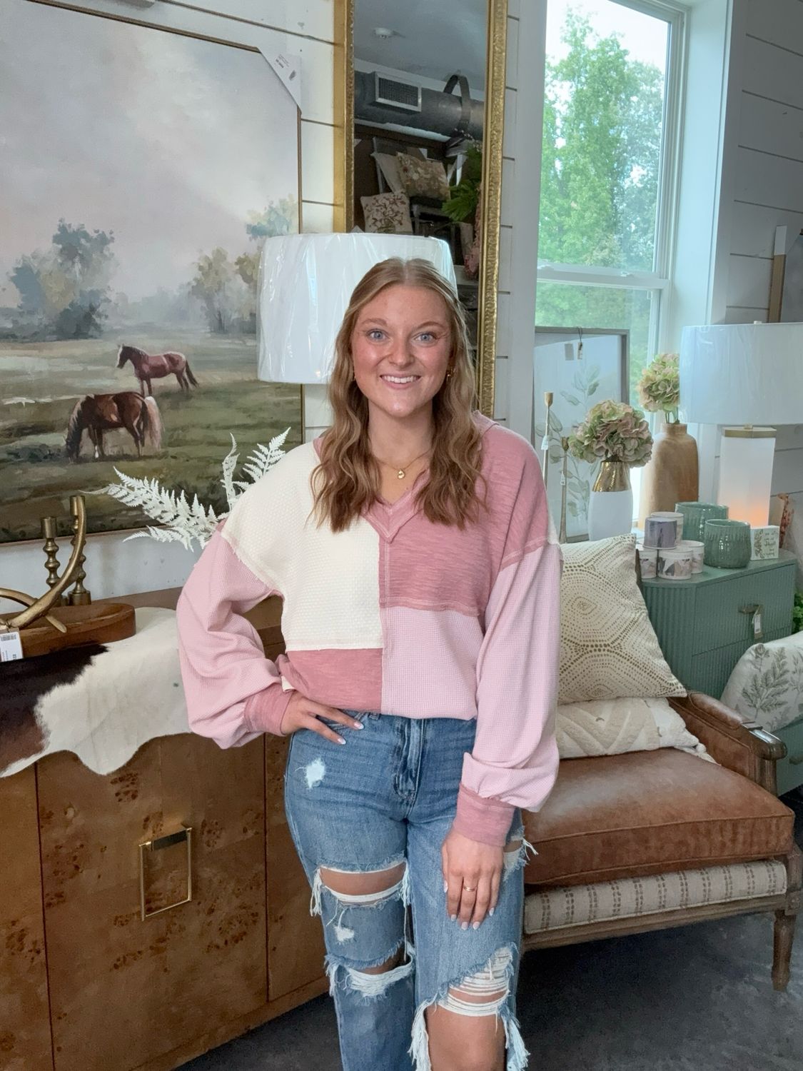 Blush Patch Top