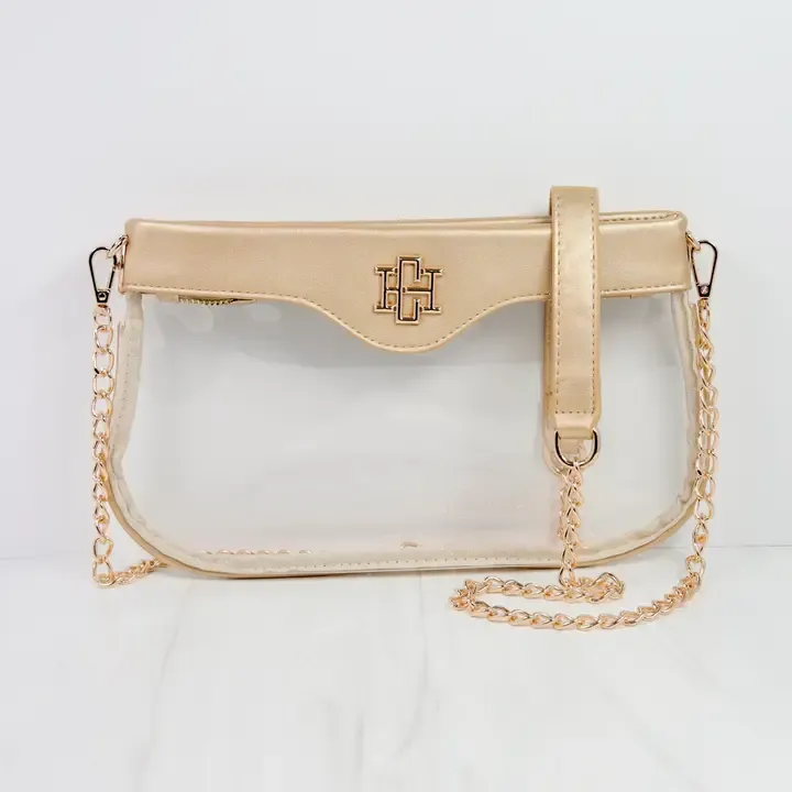 Madi Clear Crossbody-Gold
