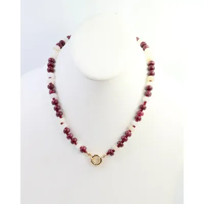 McLane Stone Necklace W/Toggle Maroon White