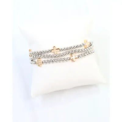 Milano Cross Bracelet Set Gold/Silver