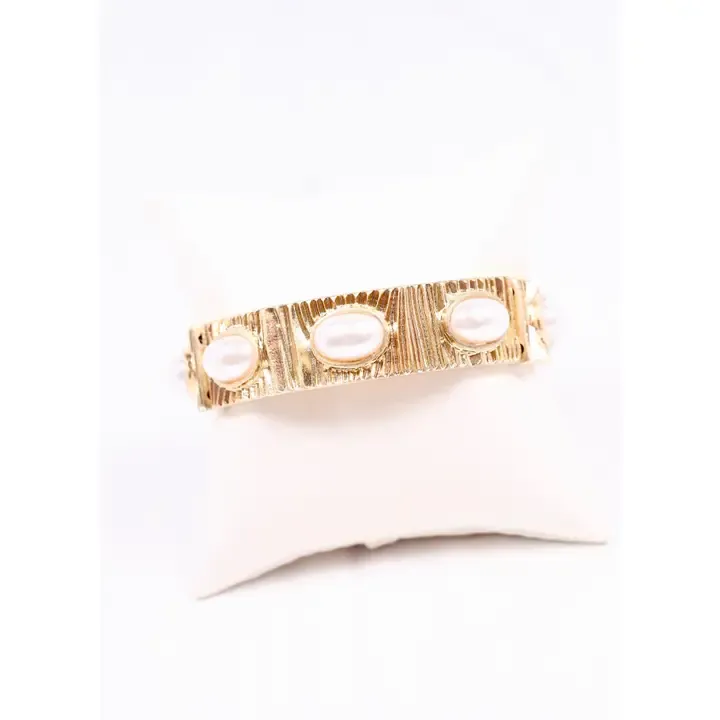 Pascal Pearl Stretch Bracelet Gold