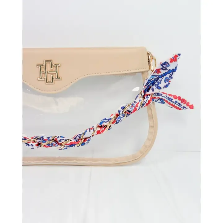 Serafina Scarf Purcse Chain Navy Red Floral