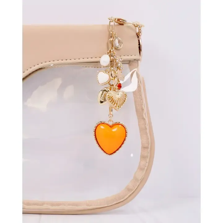 Sutton Bag Charm Orange White