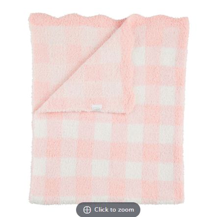 Pink Gingham Chenille Blanket