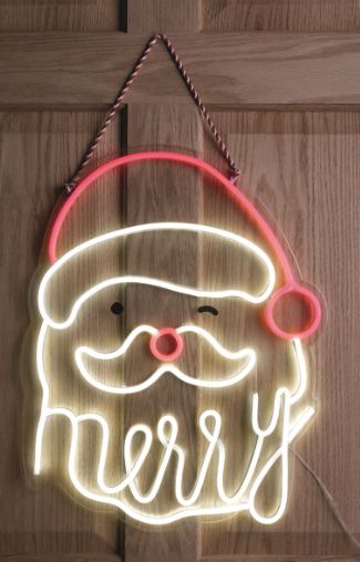 Neon Santa Door Hanger