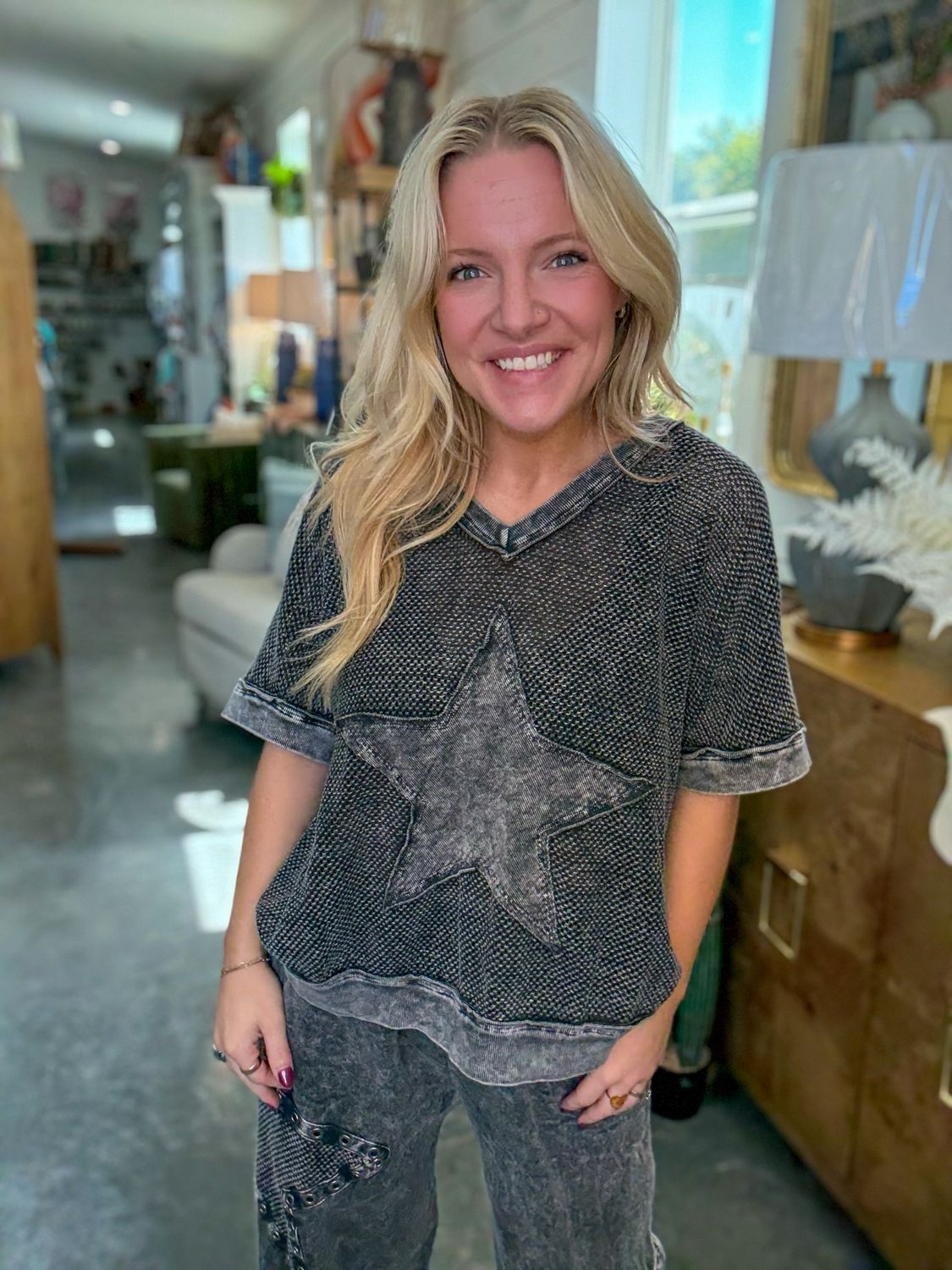 RD Star Mesh Top-Black