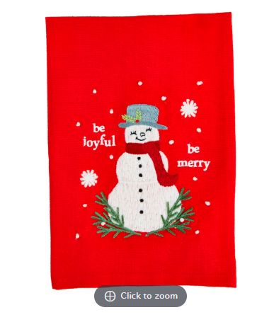 Embroidered Towel-Snowman