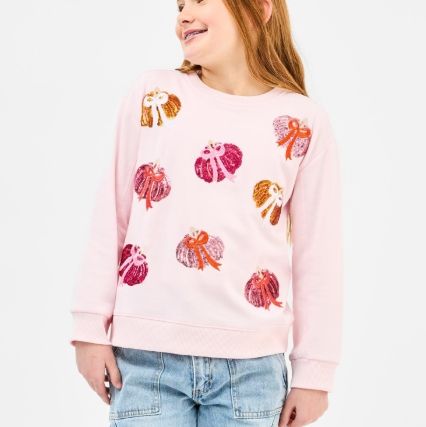 Sarah Pumpkin Bows Youth Sweatshirt