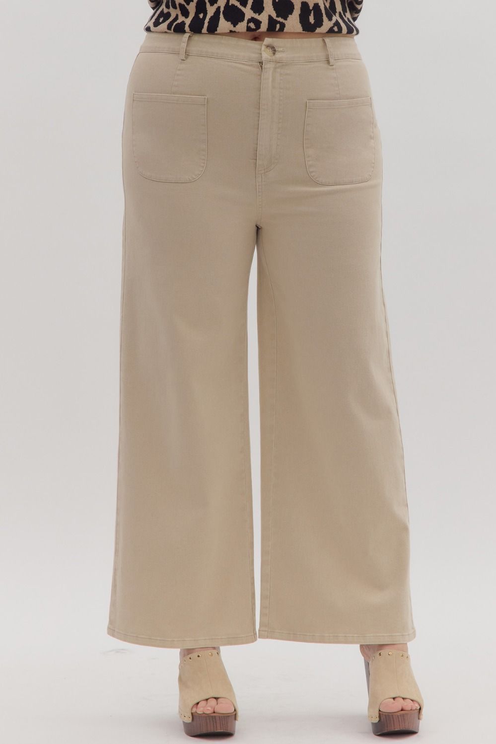 Cyrus Wide Leg Pant-Stone