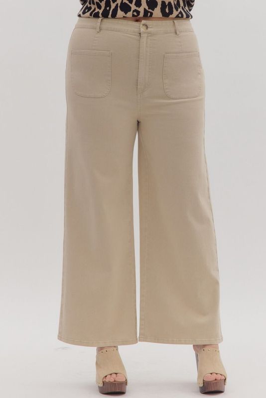 Cyrus Wide Leg Pant-Stone