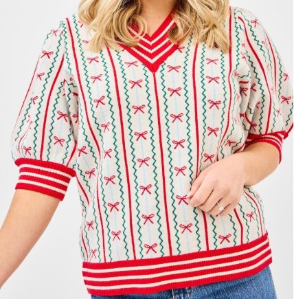Faith In a Bow Ivory Sweatshirt