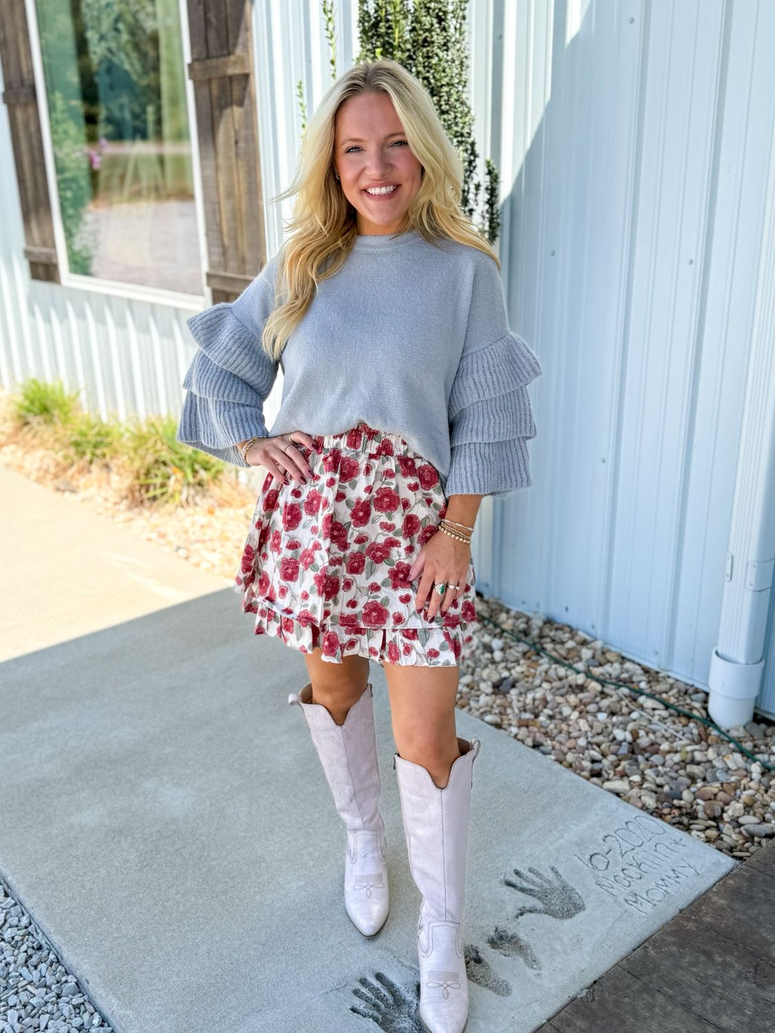 Tiered Ruffle Sleeve Sweater
