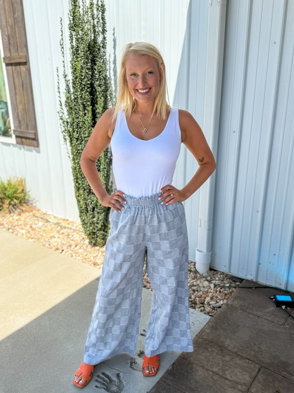 Grey Checkerboard Pants