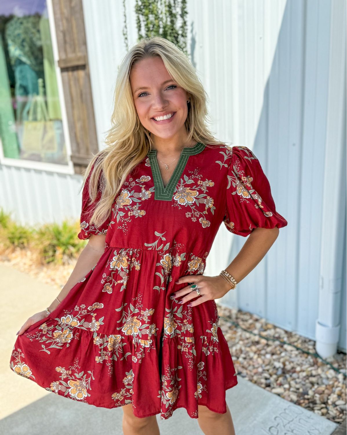 Roselyn Floral Print Mini Dress