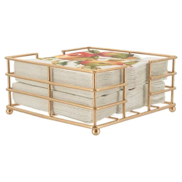 VG Paper Cocktail Napkin Caddy Metro Gold