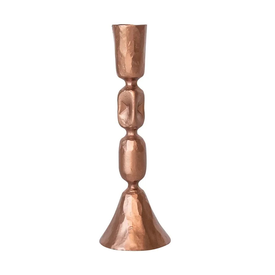 Round Hand-Forged Cast Iron Taper Holder 7.5&quot;