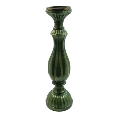 Embossed Mercury Glass Candle Holders 18.5&quot;