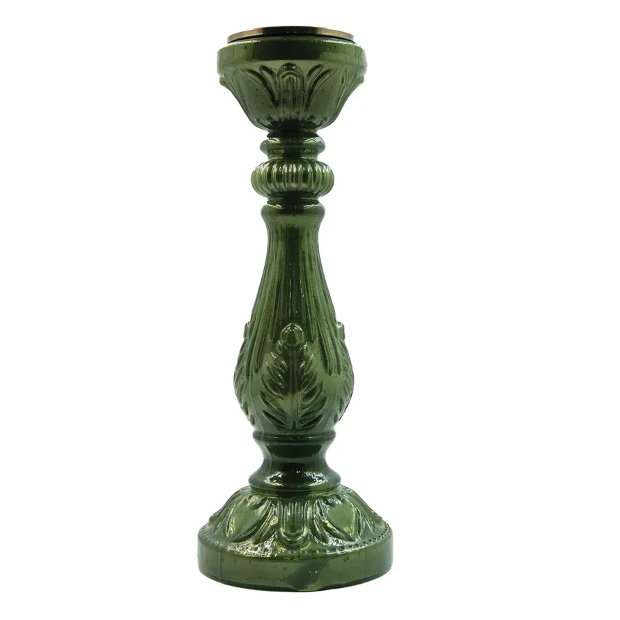 Embossed Mercury Glass Candle Holders 15&quot;