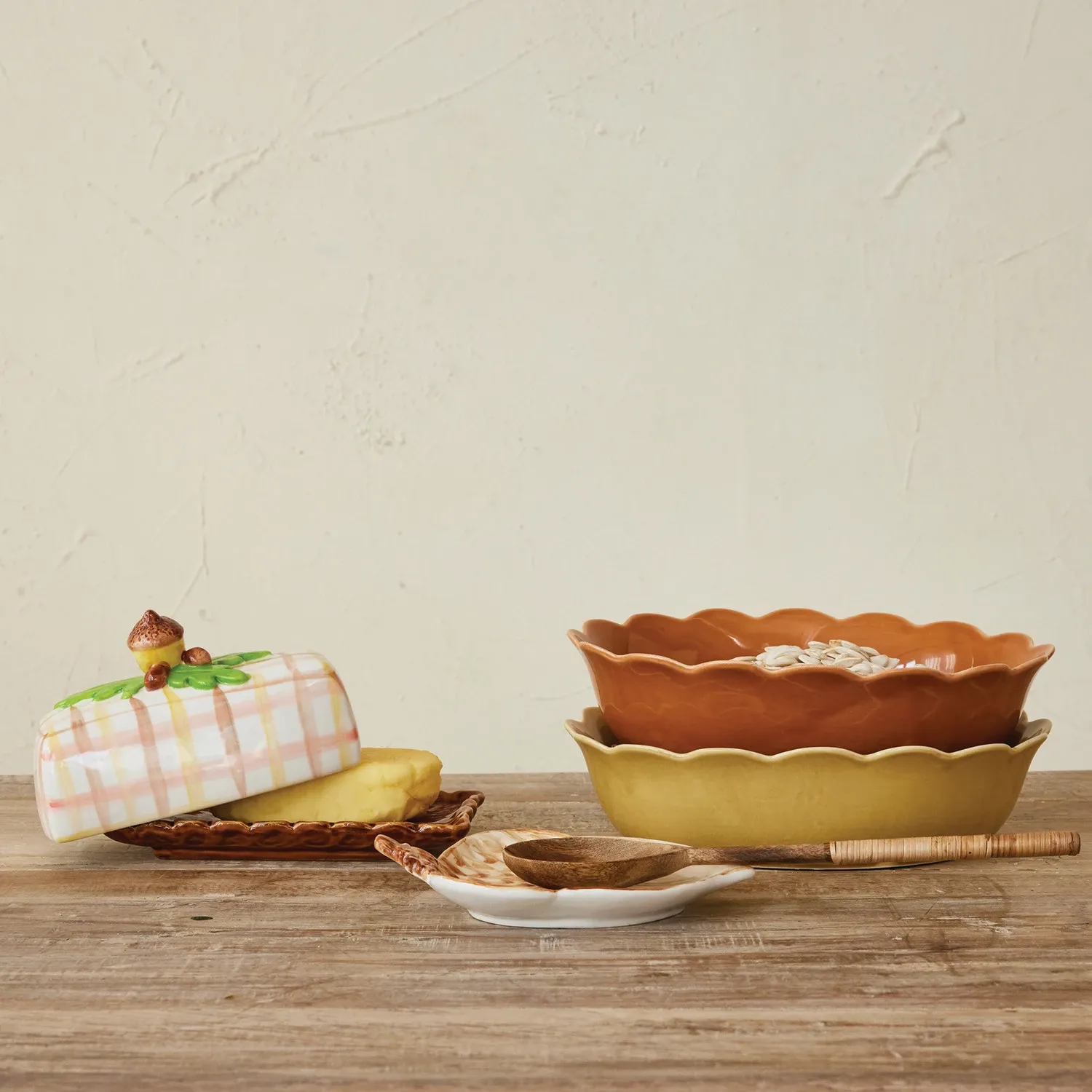 Stoneware Pie Dish-Sunflower