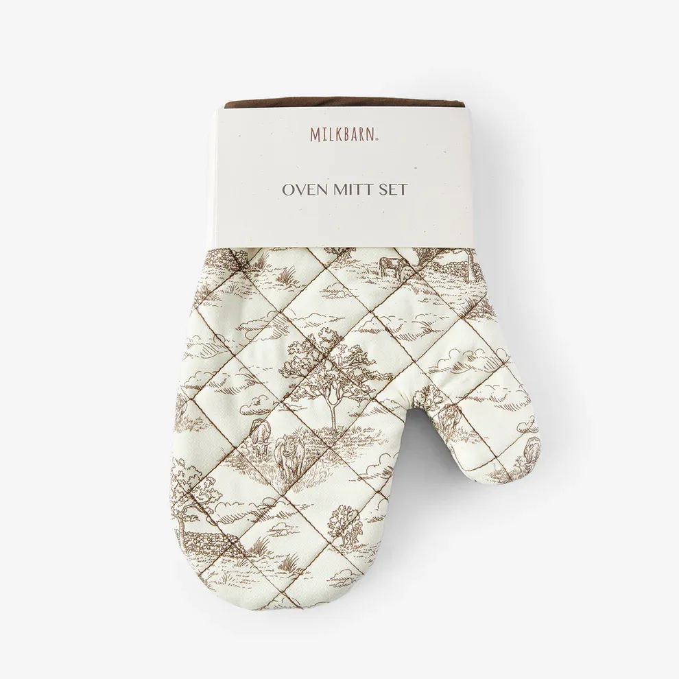Oven Mitt Set Country Toile
