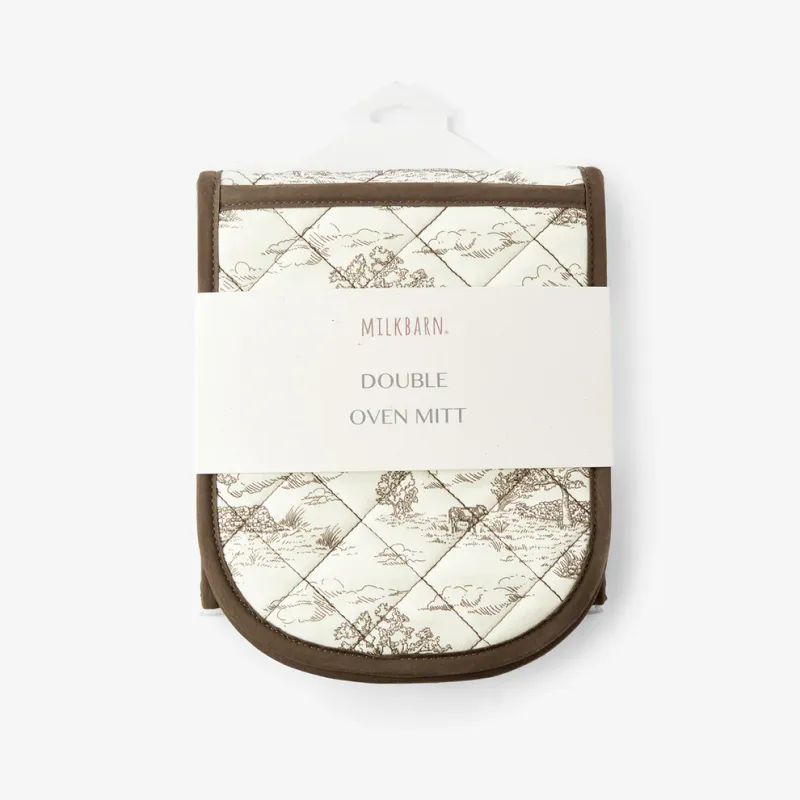 Double Oven Mitt Country Toile